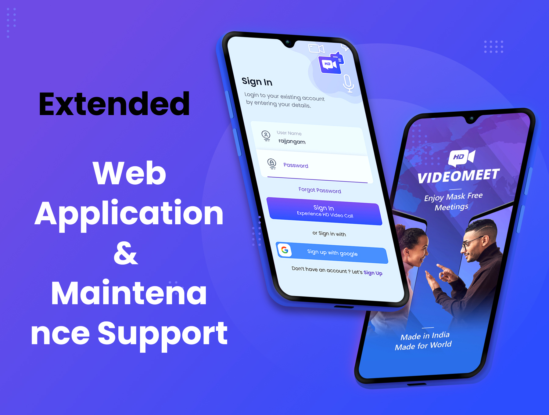 Web Application & Maintenance Support Banner